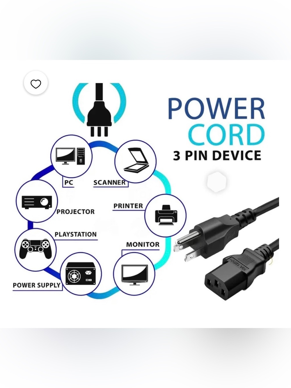 Standard Computer Power Connector - Picture 2 of 3
